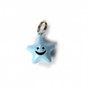 Blue Smiley Star Cat Collar Bell
